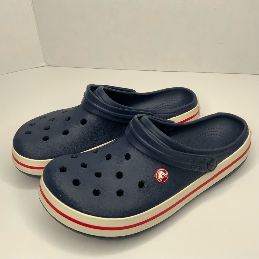 Crocs blue and white classic.